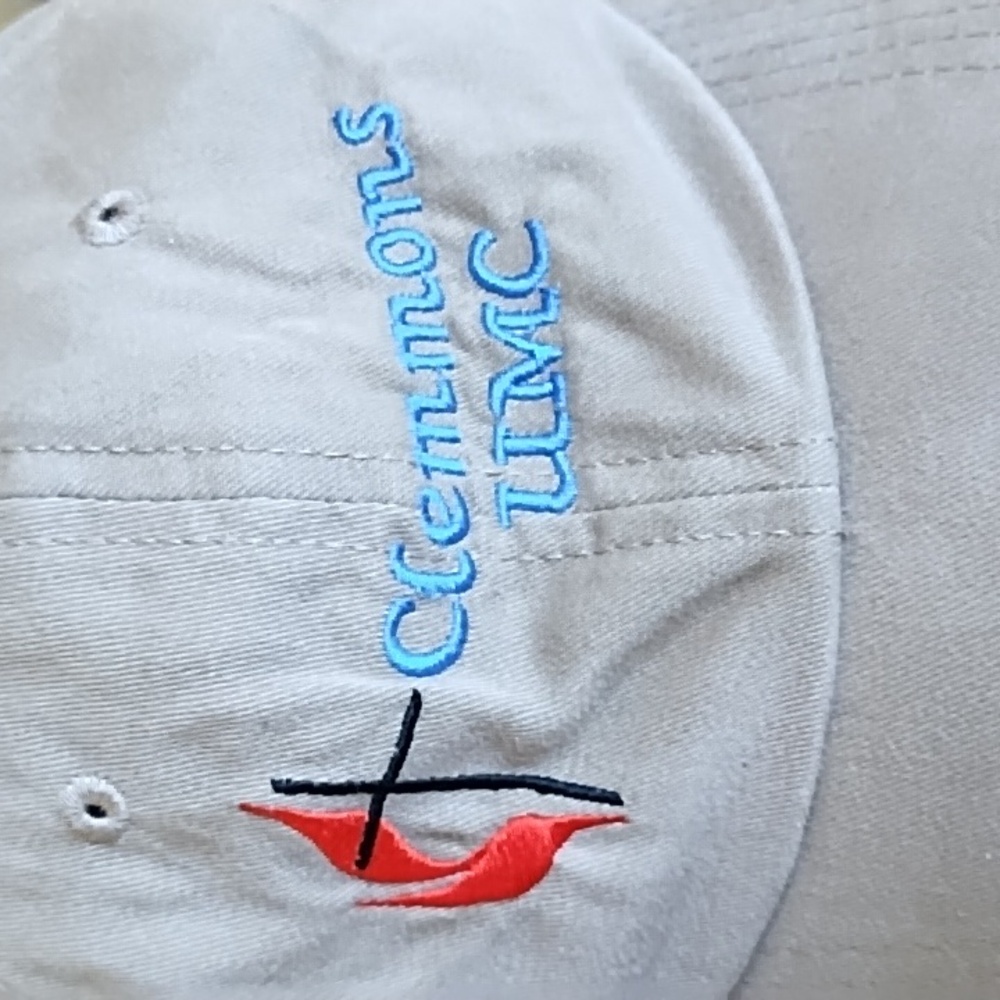 Harriton Ballcap Clemmons United Methodist Church Baseball Fishing Tan Red Blue - Picture 2 of 11
